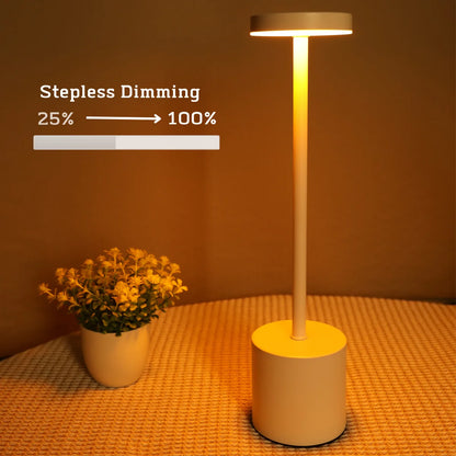 Simple LED Rechargeable Touch Metal Table Lamp Three Colors Bedside Creative Ambient Light Bar Outdoor Decoration Night Light